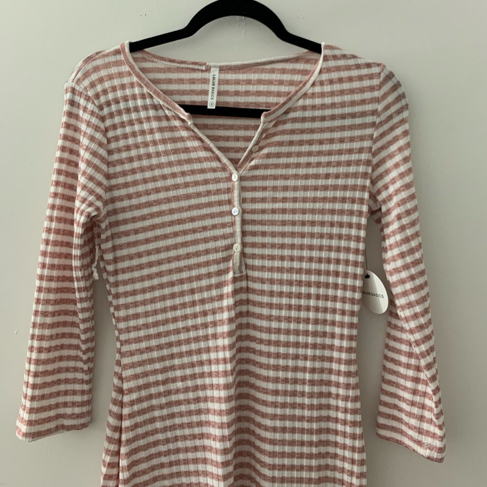 Lulus Basics Striped Ribbed Bodycon Dress - Picture 4 of 5